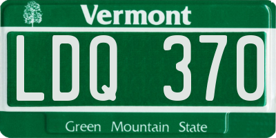 VT license plate LDQ370