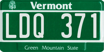 VT license plate LDQ371