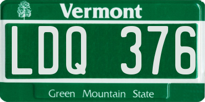 VT license plate LDQ376