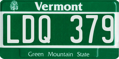 VT license plate LDQ379