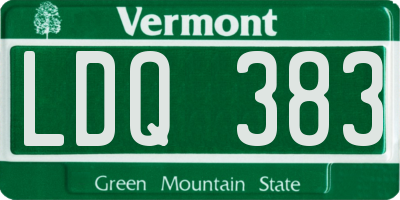 VT license plate LDQ383