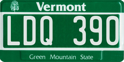 VT license plate LDQ390