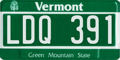 VT license plate LDQ391