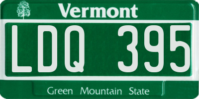 VT license plate LDQ395