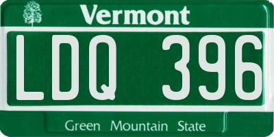 VT license plate LDQ396