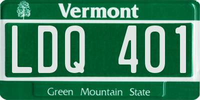 VT license plate LDQ401