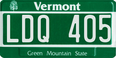 VT license plate LDQ405