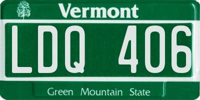VT license plate LDQ406