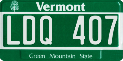 VT license plate LDQ407