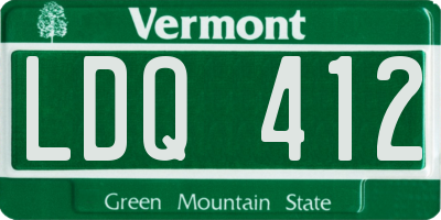 VT license plate LDQ412