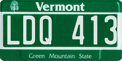 VT license plate LDQ413