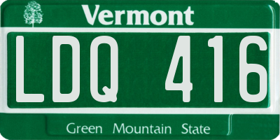 VT license plate LDQ416