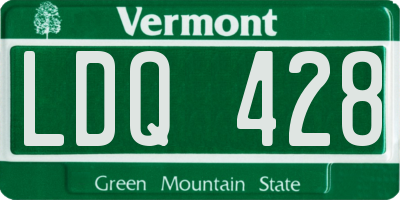VT license plate LDQ428