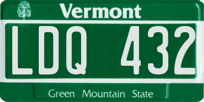 VT license plate LDQ432