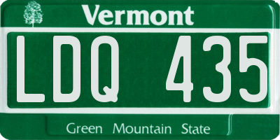 VT license plate LDQ435