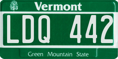 VT license plate LDQ442