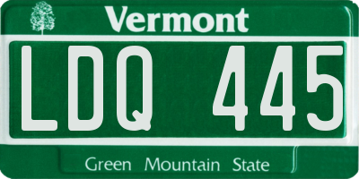 VT license plate LDQ445