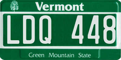 VT license plate LDQ448