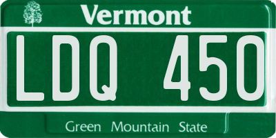 VT license plate LDQ450