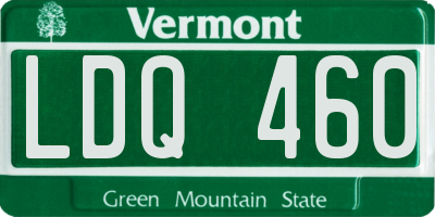 VT license plate LDQ460