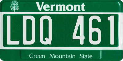 VT license plate LDQ461