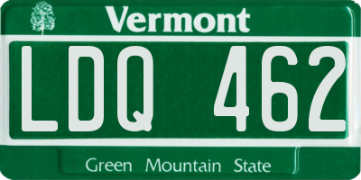 VT license plate LDQ462