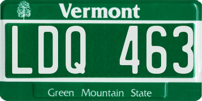 VT license plate LDQ463