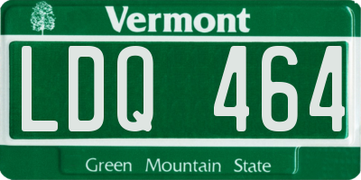 VT license plate LDQ464