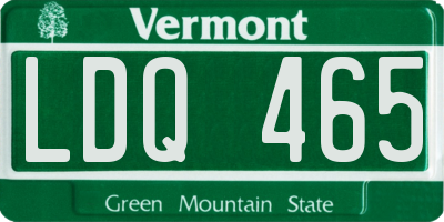 VT license plate LDQ465