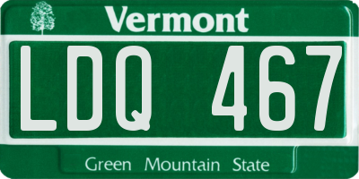 VT license plate LDQ467