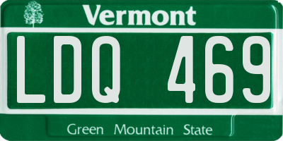 VT license plate LDQ469