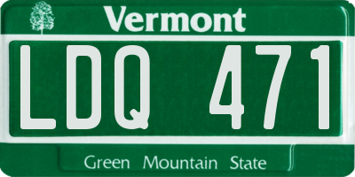 VT license plate LDQ471