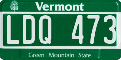 VT license plate LDQ473