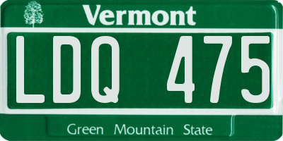 VT license plate LDQ475