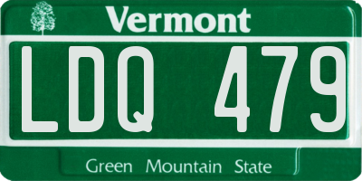 VT license plate LDQ479