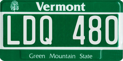 VT license plate LDQ480