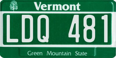 VT license plate LDQ481