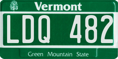 VT license plate LDQ482