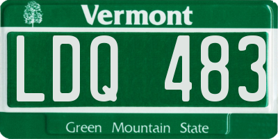 VT license plate LDQ483