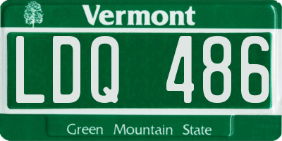 VT license plate LDQ486