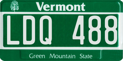 VT license plate LDQ488