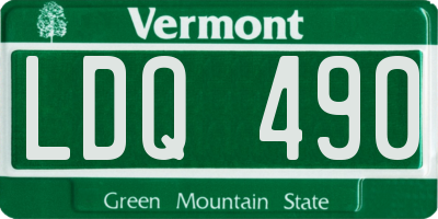 VT license plate LDQ490