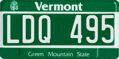 VT license plate LDQ495