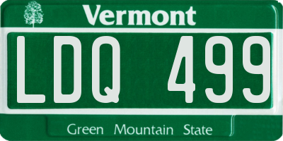 VT license plate LDQ499