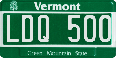 VT license plate LDQ500