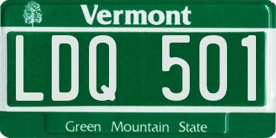 VT license plate LDQ501