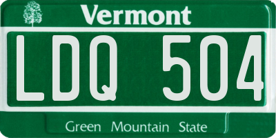 VT license plate LDQ504