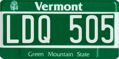 VT license plate LDQ505