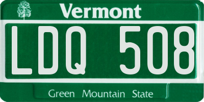 VT license plate LDQ508