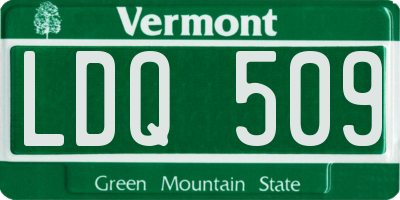 VT license plate LDQ509